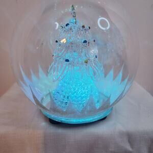 Gerson LED Glass Christmas Tree Ornament 5.5” Color Changing Lighted NIB